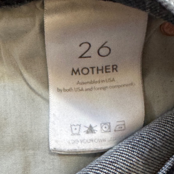 MOTHER The Rascal Ankle Fray Jeans Size 26 Raw Hem Stitching in the Dark Gray - Picture 7 of 12